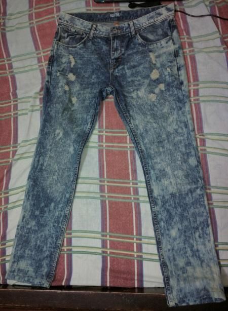 Pantalon Jean barbados slim talla , destruido