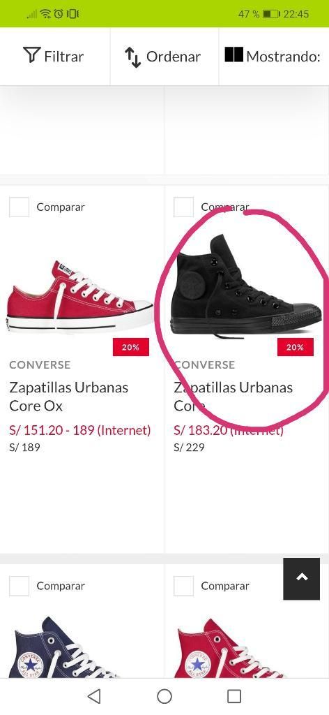 Zapatillas Converse Botines Negras