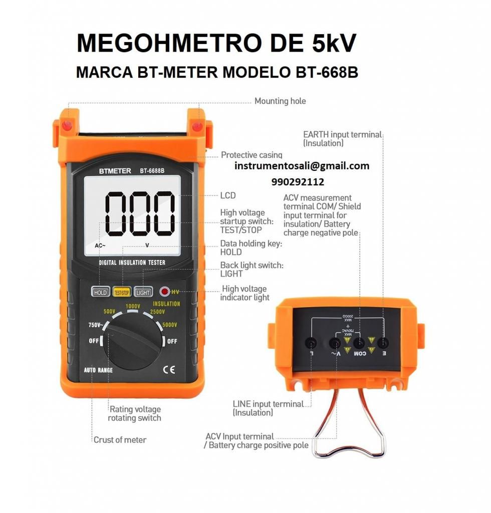 Megometro Digital V (5KV) - Nuevo en Venta