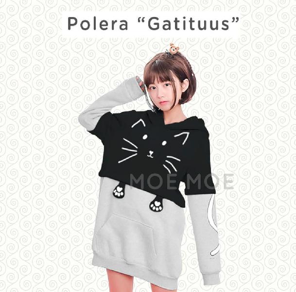 Polera Gato Gatituus Kawaii Moda Coreana