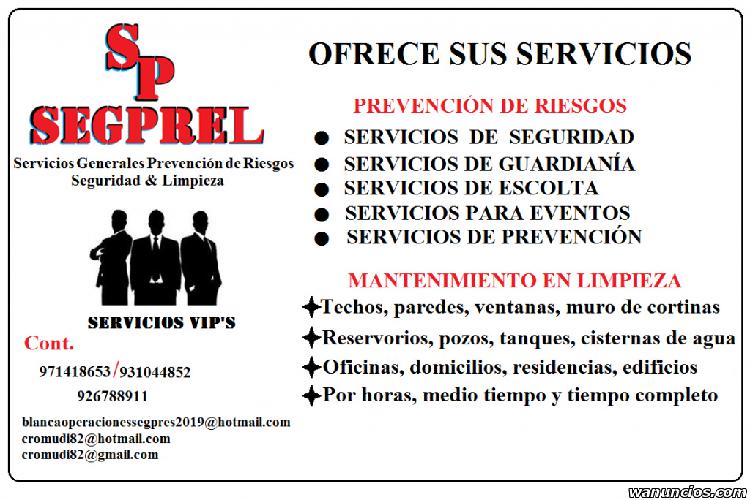 SERVICIOS GENERALES PREVENCION DE RIESGOS Y LIMPIEZA