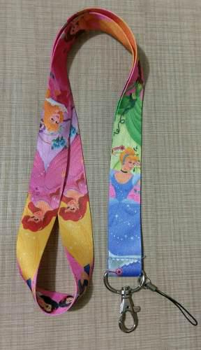 Lanyard Porta Identificación Llavero Cinta Princesas Disney