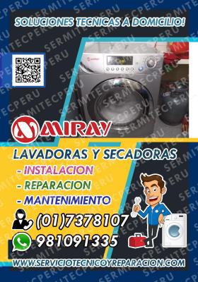 981091335// Soporte técnico Miray /Lavadoras/ en San Borja