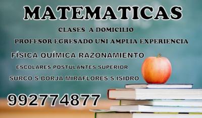 CLASES PARTICULARES DE MATEMÁTICAS Y CIENCIAS