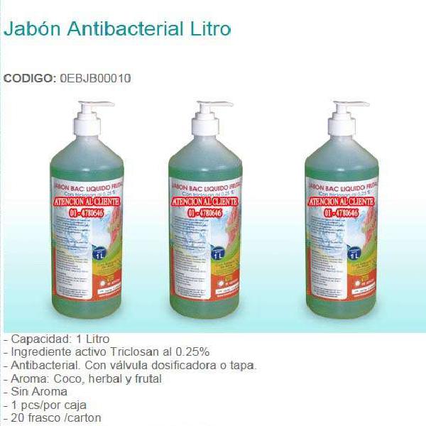 Jabon liquido antibacterial de 4 litros en Lima