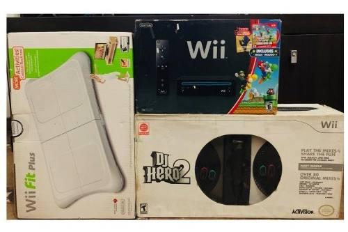 Consola Wii (2 Juegos) + Bundle Dj Hero 2 + Bundle Wii Fit P