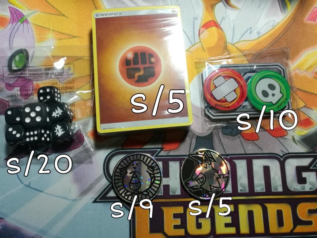 Cartas Pokemon (latas, monedas, dados y lote de cartas)