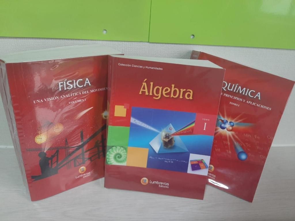 LIBROS DE FISICA, ALGEBRA, QUIMICA