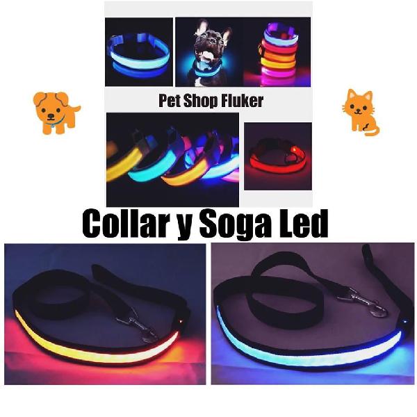 Collar, Soga o Correa Led para perro y gato.