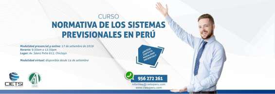 Curso normativa de los sistemas previsionales en perú 2019