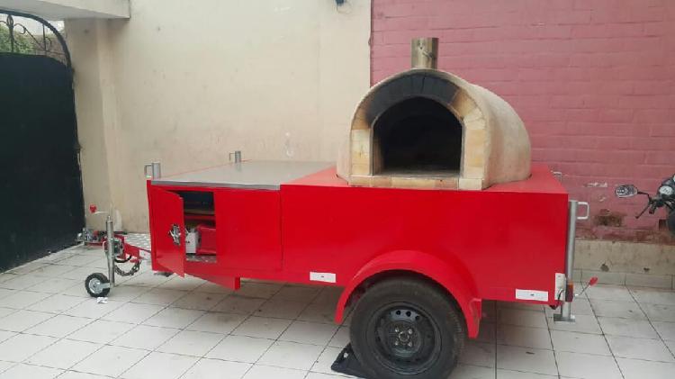 Food Truck a Leña Portatil con Remolque
