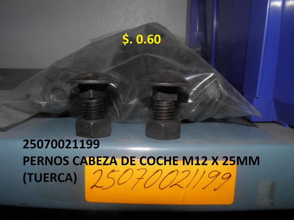 PERNOS CABEZA DE COCHE M12 X 25MM (TUERCA)
