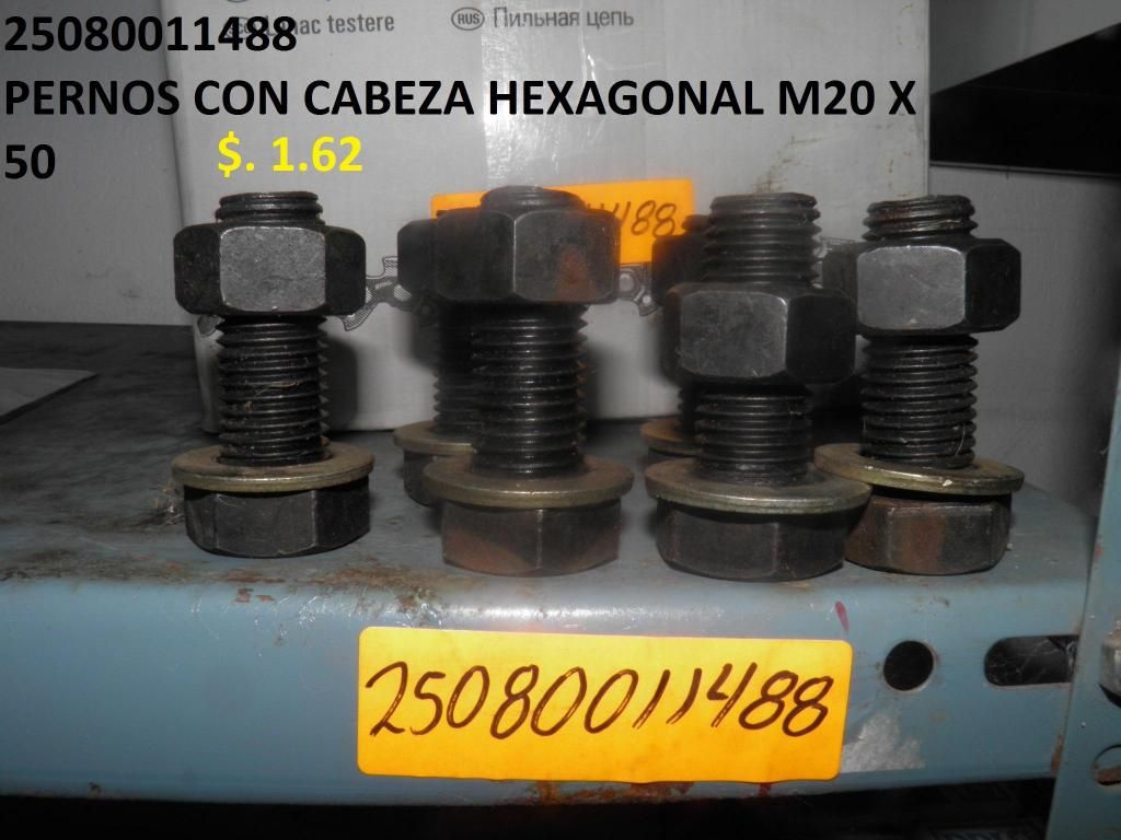 PERNOS CON CABEZA HEXAGONAL M20 X 50