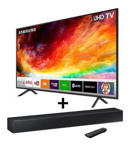 Tv Led Samsung 50'' 4k Smart Tv 50nu7090 + Soundbar Hw-n300