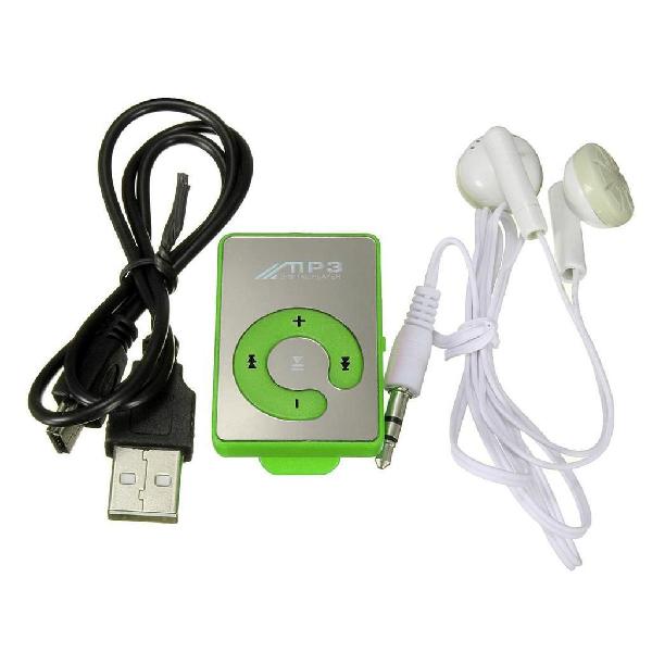 MINI REPRODUCTOR MP3 CON AUDÍFONOS Y CABLE USB