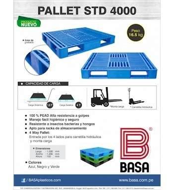 Pallet Plastica Std-4000 Fortex 50/50 Basa