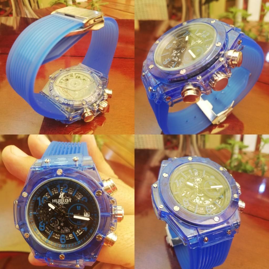 Reloj Transparente Azul