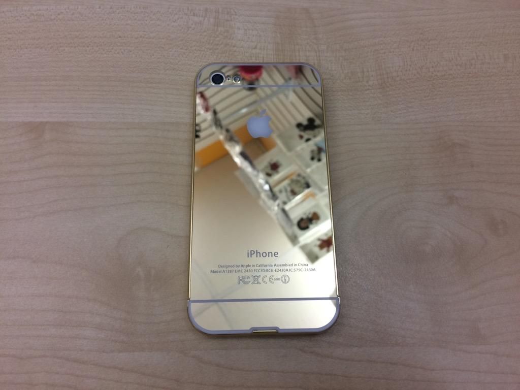 Funda Dorada Espejo Marco Metal iPhone 5c