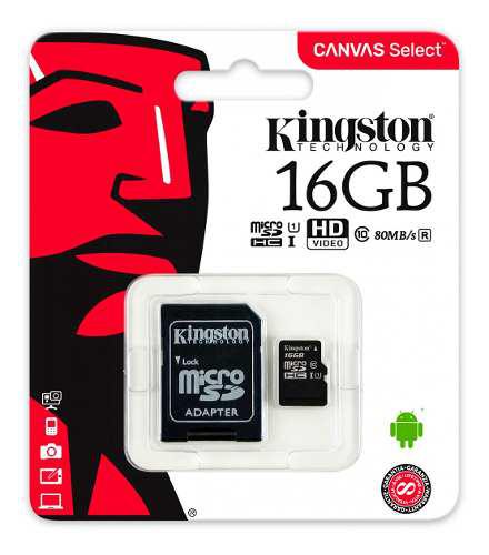 Micro Sd 16gb Kingston Canvas Select