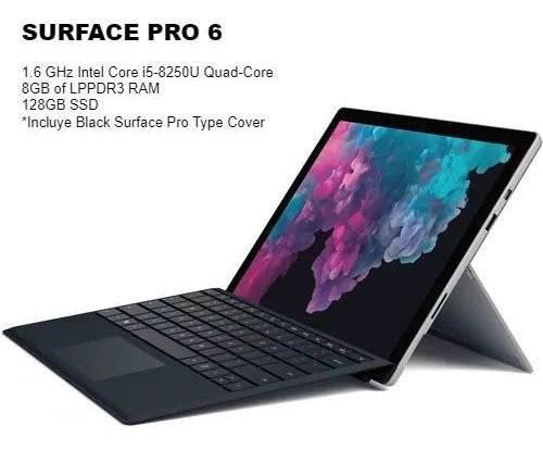 Microsoft Surface Pro 6 I5 8gb 128gb + Black Pro Type Cover