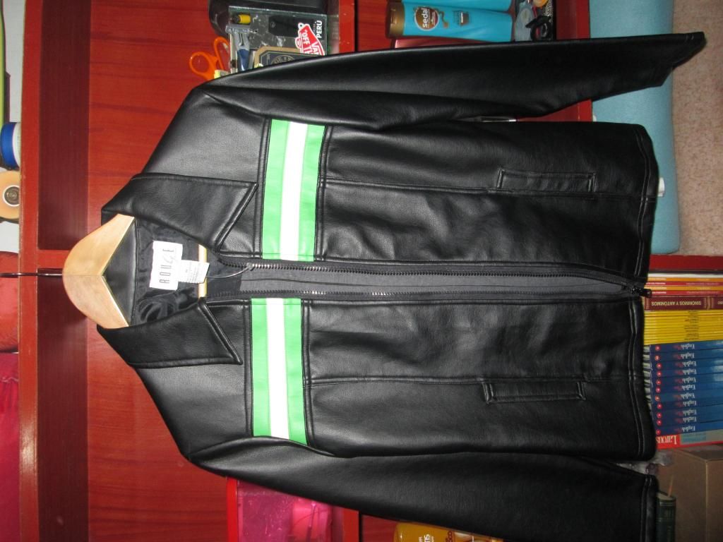 Jacket Cuerina Negro Mujer