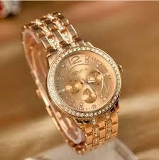 Reloj de Pulsera Geneva acero inoxidable color oro rosado
