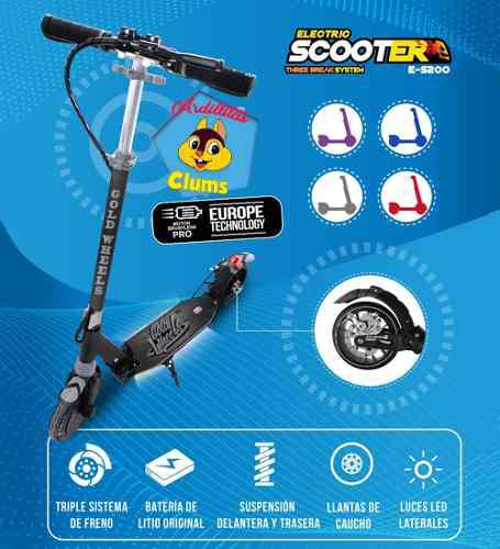 Scooter Electrico Bateria De Litio, Velocidad 15k/h