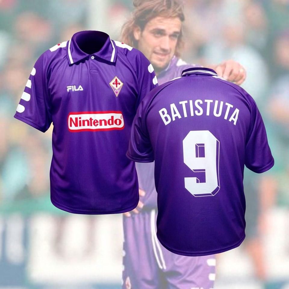 Camiseta de Futbol de Fiorentina de Italia Retro Batistuta T