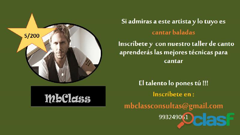 Clases de Canto Profesional !! MbClass