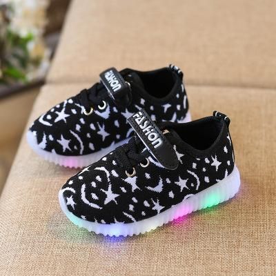 Zapatillas Sport con luces led para Niños color Negro y