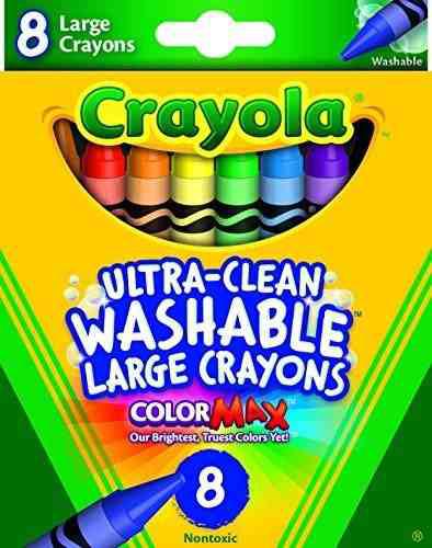 Crayola Crayones Lavables, Grandes, 8 Colores / Caja (52-328