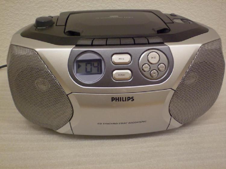 Radio RADIOGRABADORA CASETT Cd Reproductor Philips Az