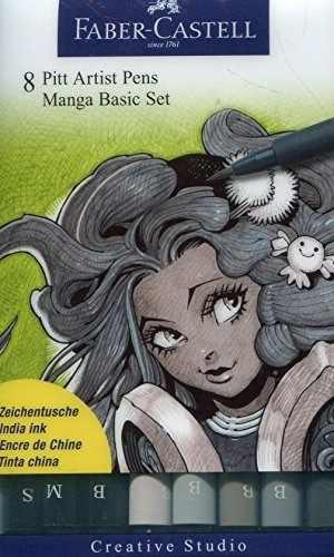 Fabercastel Pitt Artist Manga Pens Tonos De Gris 8paquete 16