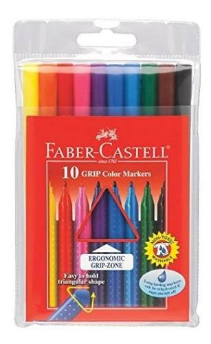 Marcadores De Color Grip De Faber-castell - 10 Marcadores De