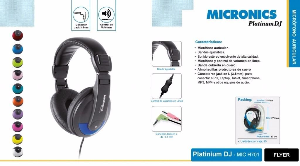 Audifono Micronics Platinum Dj Gamer Notebook Pc Mac Play