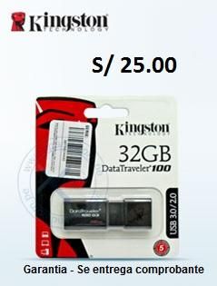 Memoria Flash USB Kingston DataTraveler 100 G3, 32GB, USB