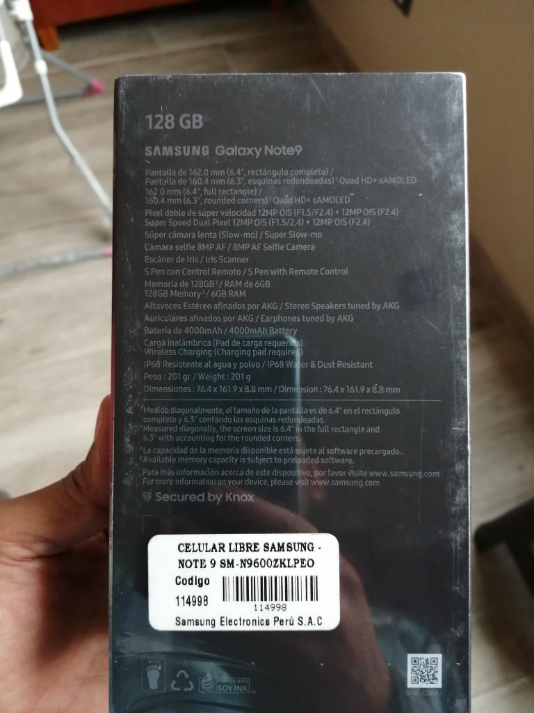 Celu Sellado Libre Sansung Galaxy Note9