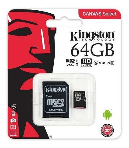 Memoria Microsd 64gb Kingston Canvas Select Clase10 | Oferta