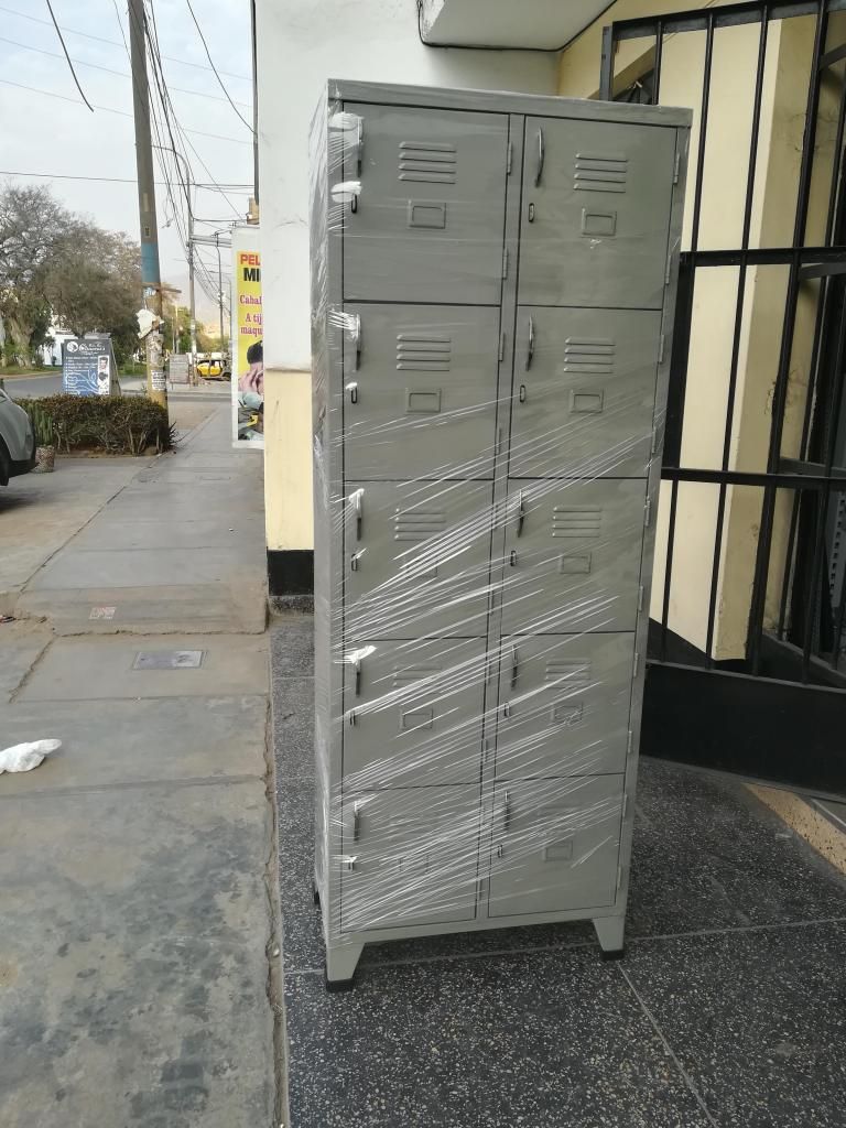 locker 10 puertas gris