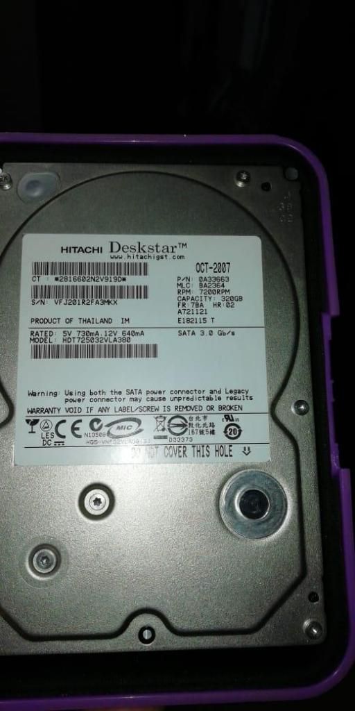 Disco Duro 320GB HDD RPM HITACHI