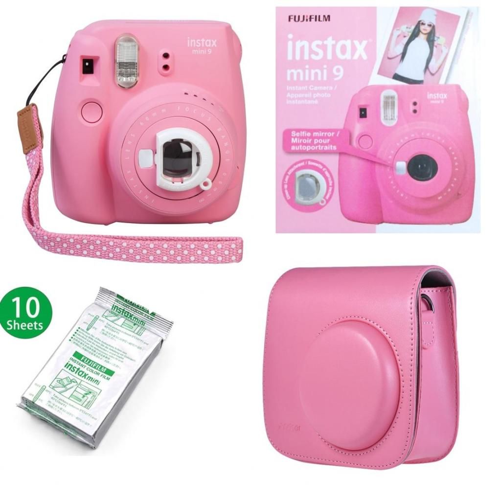Instax Mini 9 Fujifilm Polaroid Rosa Cartucho Pilas Estuche