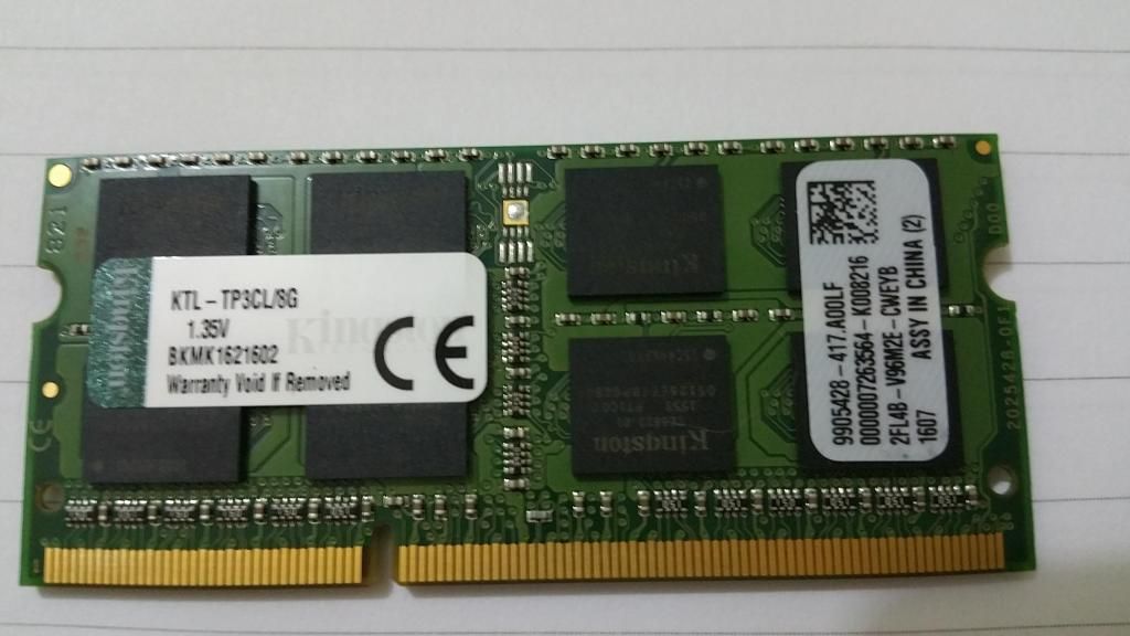 laptop memoria ram 8gb ddr sale probado incluye