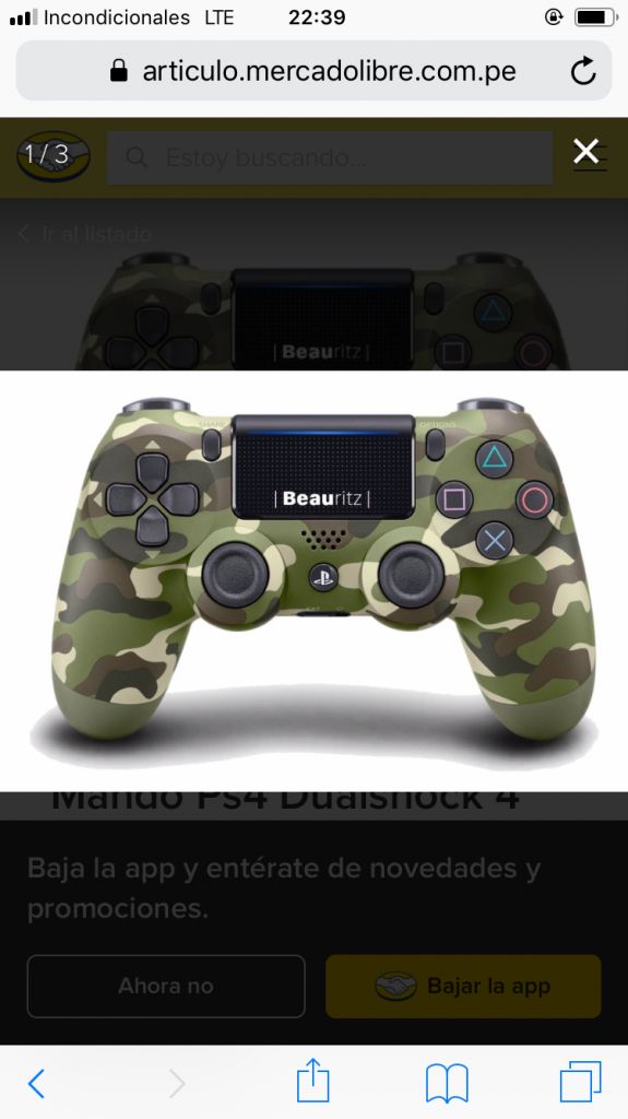 mando ps4 dualshock 4 camuflado pro slim doble led