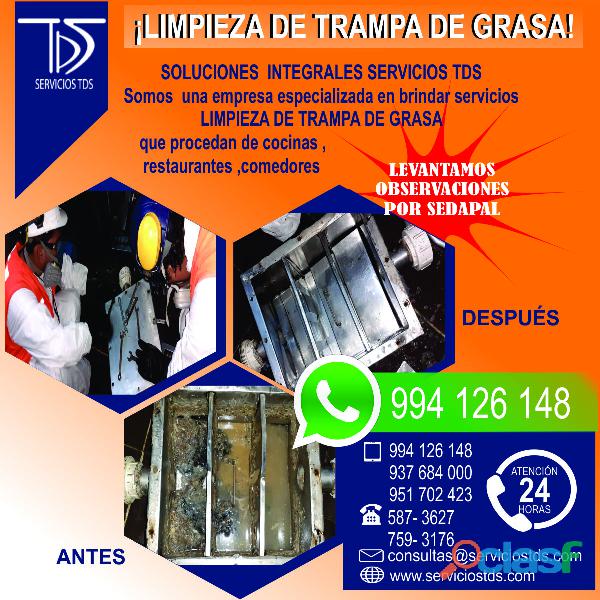 LIMPIEZA DE TRAMPAS DE GRASA PERU, CEL 994 126 148 TODO LIMA