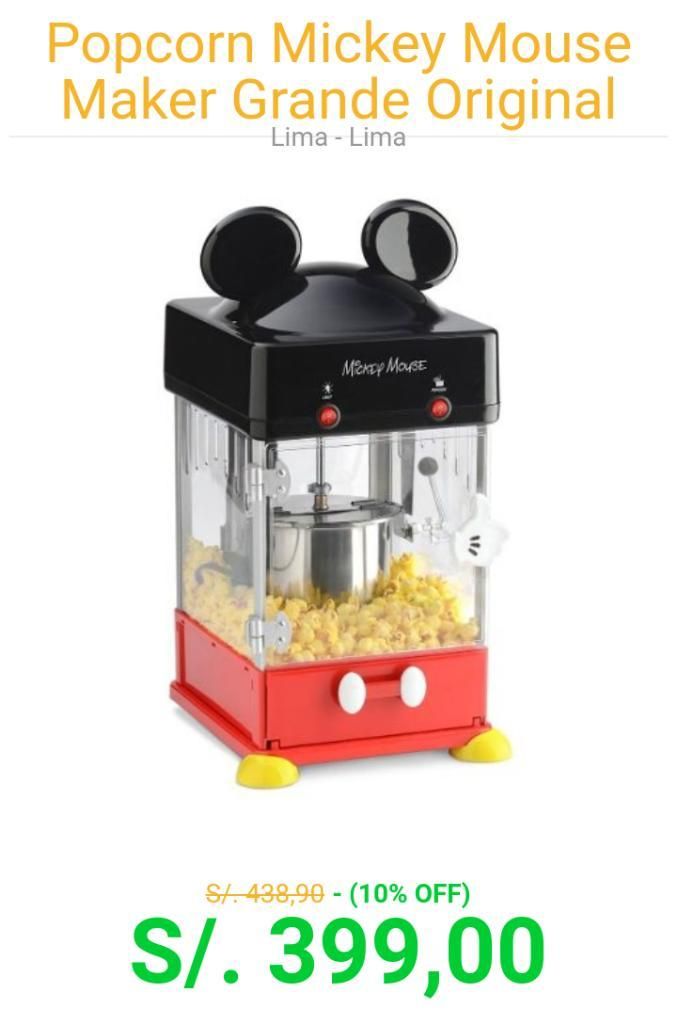 Maquina Popcorn Mickey Mouse
