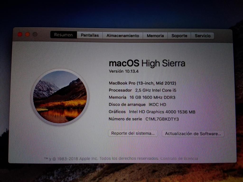 Macbook Pro 13.3 Core I5 Mind 