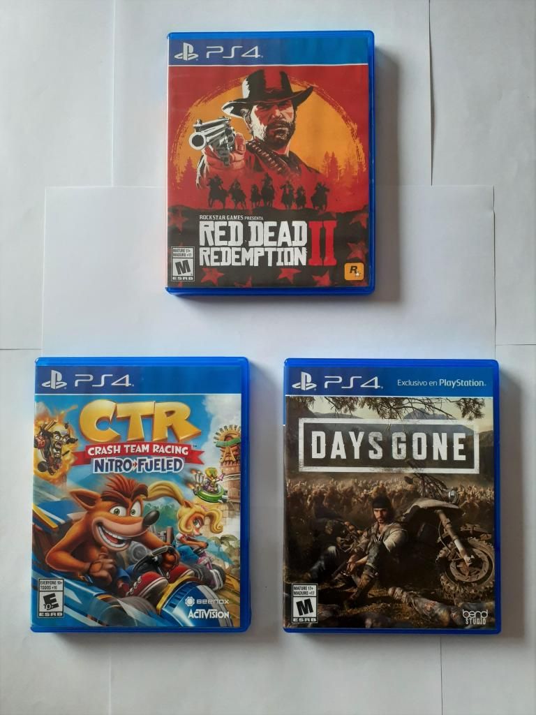 PS4 - RED DEAD REDEMPTION II, DAYS GONE, CRASH TEAM RACING