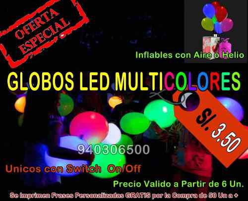Globos Led Ultrabrillantes Con Switch On/off