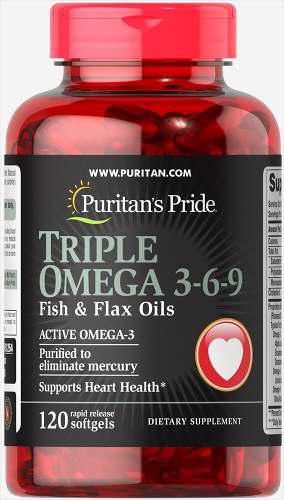 Omega 3 6 9 Puritan 120 Cápsulas 3000 Mg