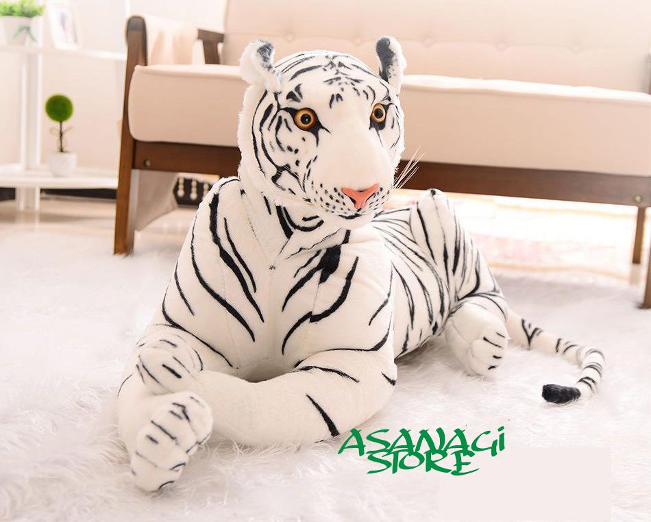 Peluche Tigre Blanco Salvaje Importado Grande -Asanagi Store
